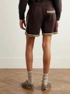 BODE - Bobcat Appliquéd Striped Jersey Shorts - Brown