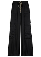Rick Owens Cargobelas Wide-leg Satin Trousers Black