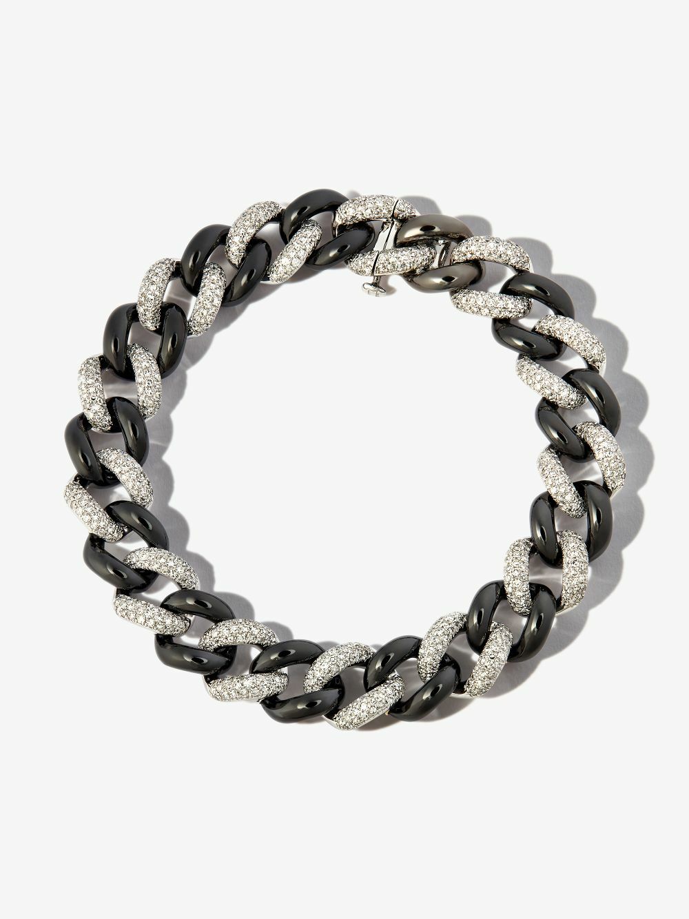 SHAY 18K Black And White Gold Curb Link Diamond Bracelet