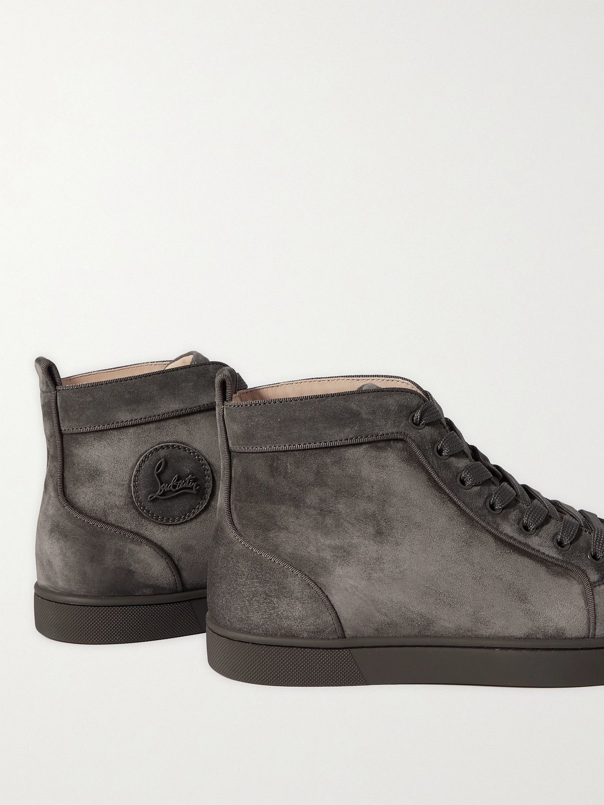 CHRISTIAN LOUBOUTIN - Louis Suede High-Top Sneakers - Gray