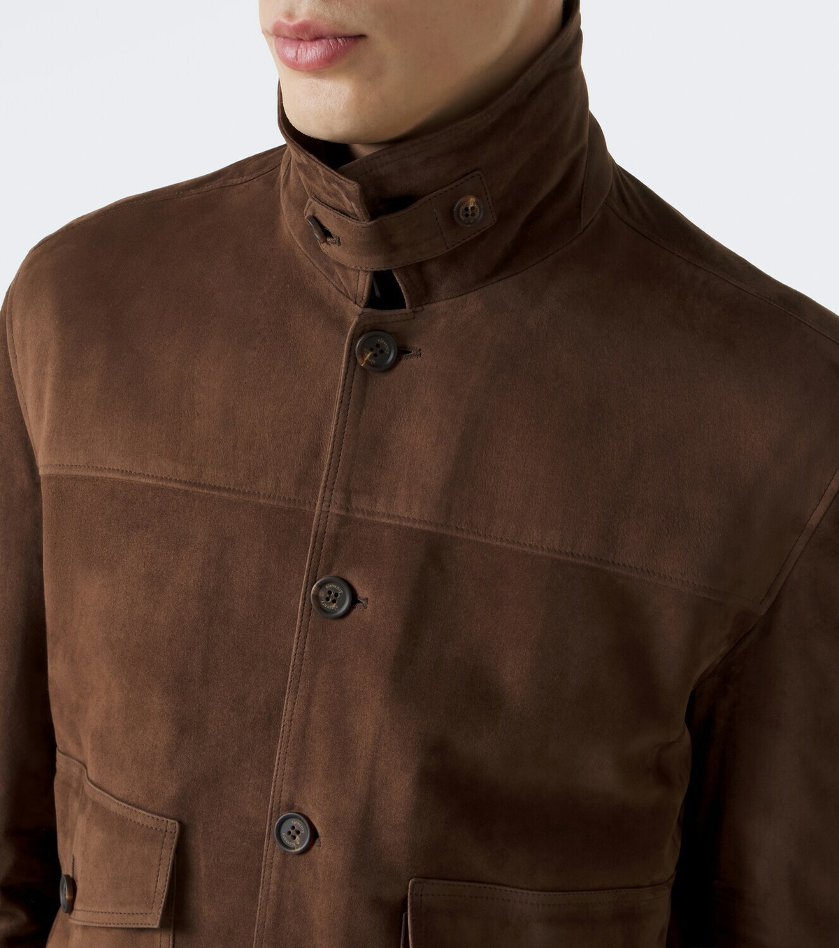 Eleventy Shearling-lined suede jacket