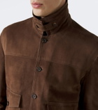 Eleventy Shearling-lined suede jacket
