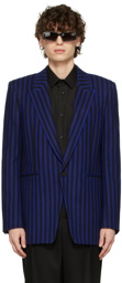 Saint Laurent Black & Blue Stripe Blazer