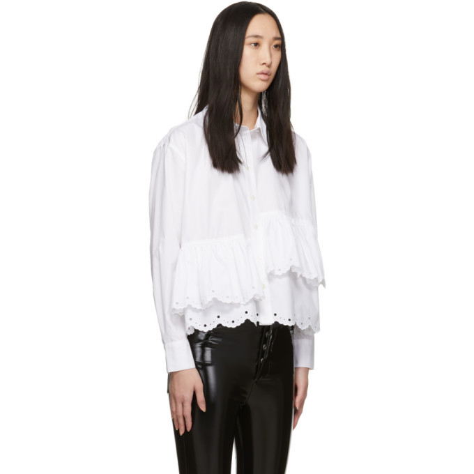 McQ Alexander McQueen White Scallop Hem Shirt McQ Alexander McQueen