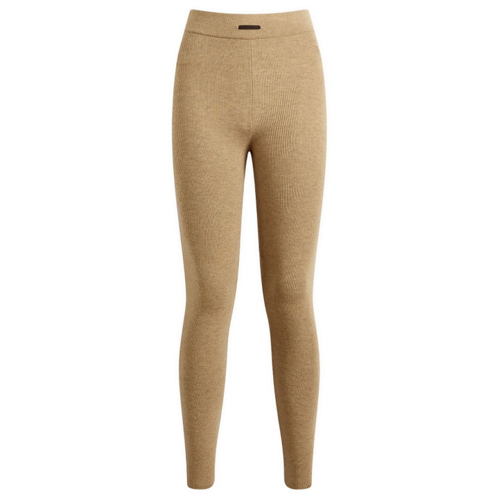Photo: Fear of God ESSENTIALS Women's Rib Knit Leggings in Dune
