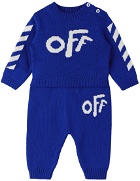 Off-White Baby Blue 'Off' Sweater & Lounge Pants Set