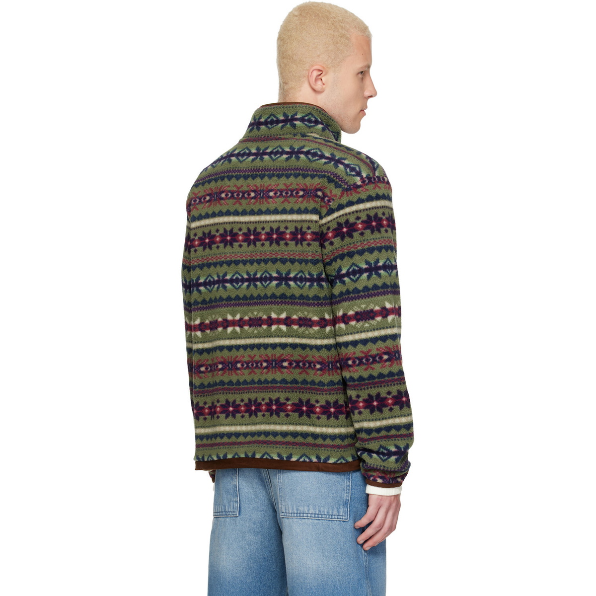 Polo Ralph Lauren Green Patterned Fleece Sweater