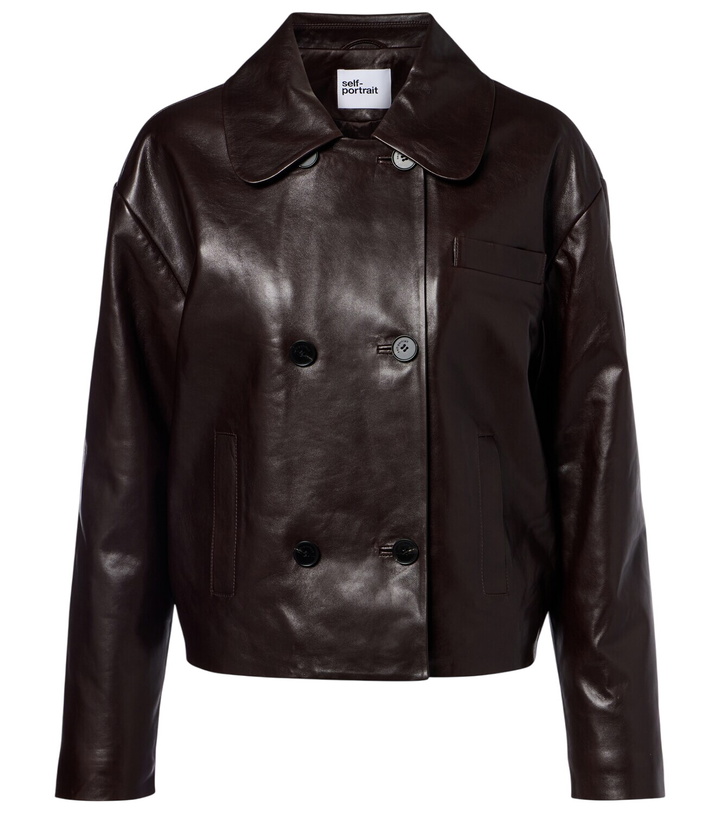 Photo: Self-Portrait Cropped leather jacket