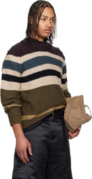 sacai Multicolor Horizontal Stripe Knit Pullover Sweater