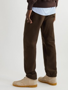 Auralee - Tapered Cotton-Jersey Sweatpants - Brown