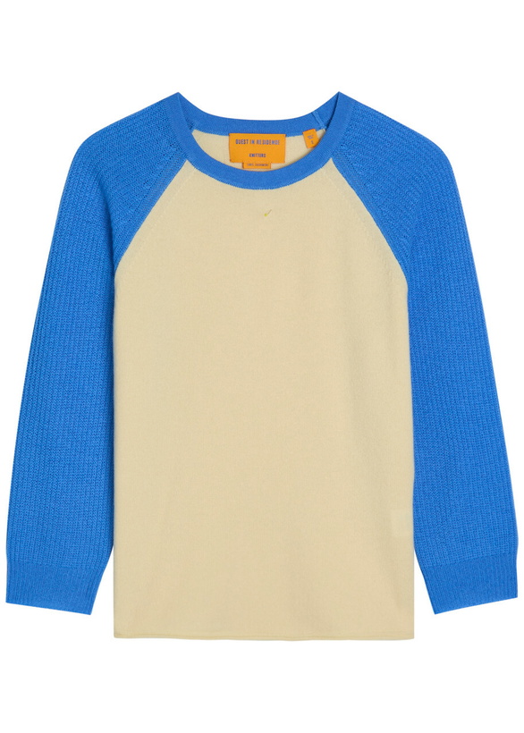 Photo: Guest In Residence Baseball Knit Cashmere T-shirt Blue