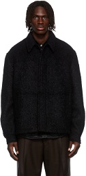 Sean Suen Black Alpaca & Mohair Bouclé Blouson Jacket