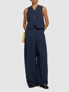 THE FRANKIE SHOP Piper Pleated Viscose & Linen Pants