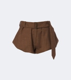 Magda Butrym Belted virgin wool shorts