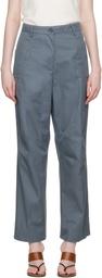 Dries Van Noten Blue Cotton Trousers