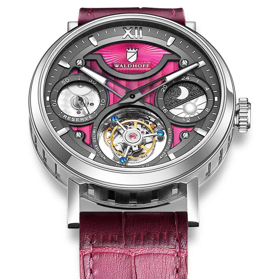 Waldhoff Ultramatic II Tourbillon Hand Wind Red Dial Mens Watch MW-15RM