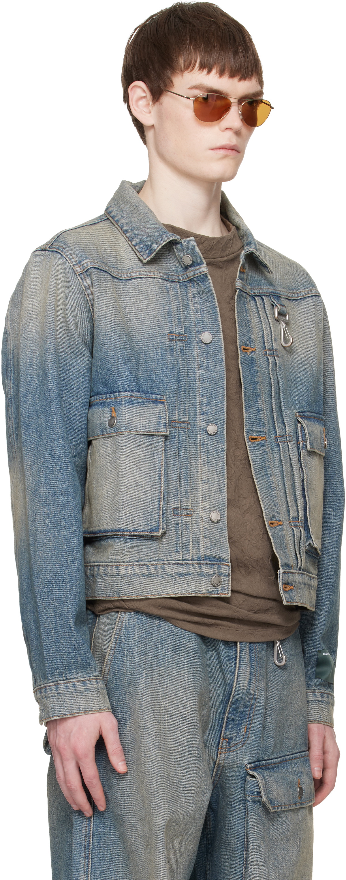 Reese Cooper Blue Washed Trucker Denim Jacket