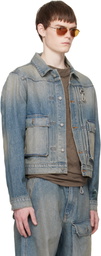 Reese Cooper Blue Washed Trucker Denim Jacket