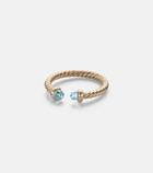 David Yurman Cablespira® Micro 18kt gold ring with topaz