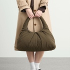 My Mum Made It Women's Large Pleat Puffer Tote Bag in Ivy Check 