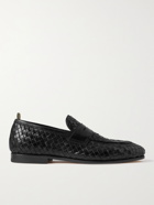 OFFICINE CREATIVE - Barona Woven Leather Penny Loafers - Black