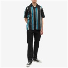 Fred Perry Men's Stripe Vacation Shirt in Black/Blue
