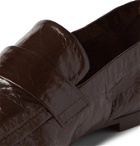 Bottega Veneta - Crinkled-Leather Loafers - Brown