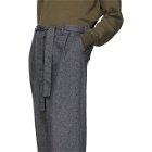Naked and Famous Denim Grey Tweed Wide Trousers