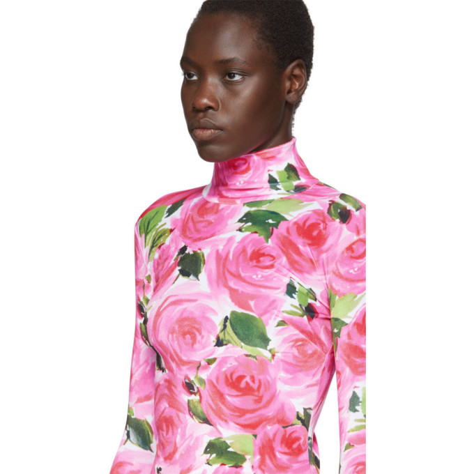 Richard Quinn Pink Floral Turtleneck