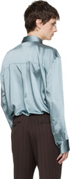 AVAVAV Blue Satin Button-Up Shirt
