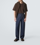 Bottega Veneta Suede-trimmed cotton jersey T-shirt