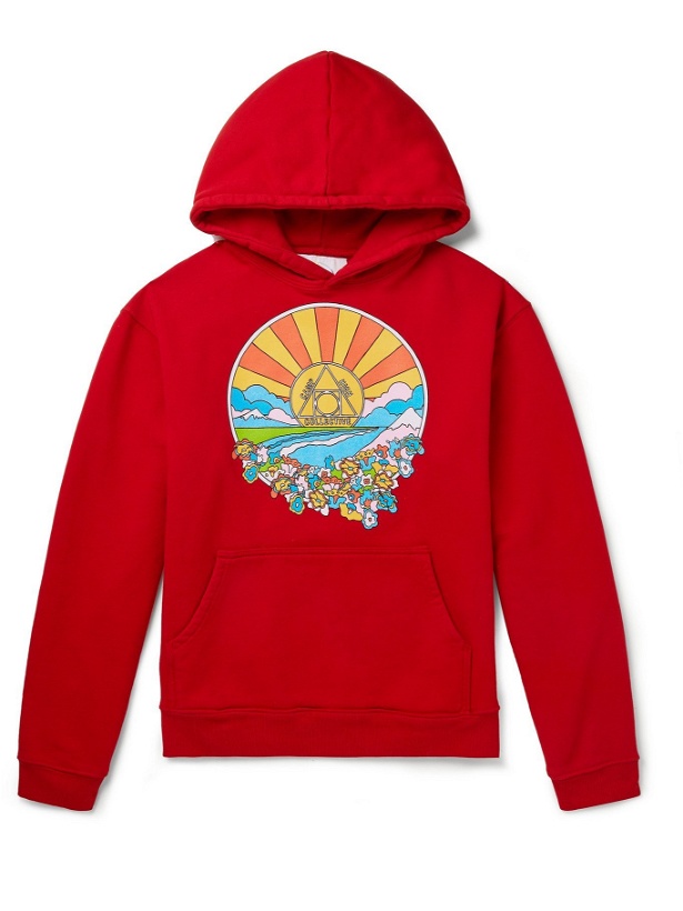 Photo: CAMP HIGH - Sunshine Printed Cotton-Jersey Hoodie - Red