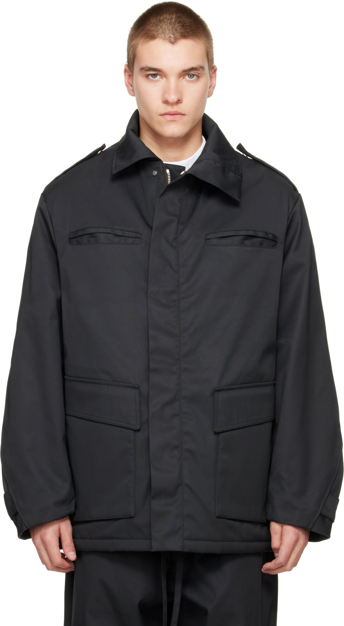 Seventh Black Pilot Parka Coat