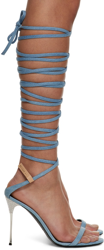 Photo: AREA Blue Sergio Rossi Edition Heeled Sandals