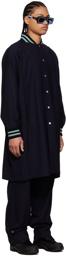 Kiko Kostadinov Navy Futur Rib Coat