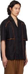 Feng Chen Wang Black Patchwork Shirt