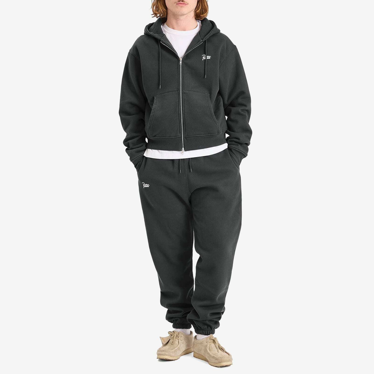 Patta Men's Classic Zip Hoodie in Forged Iron