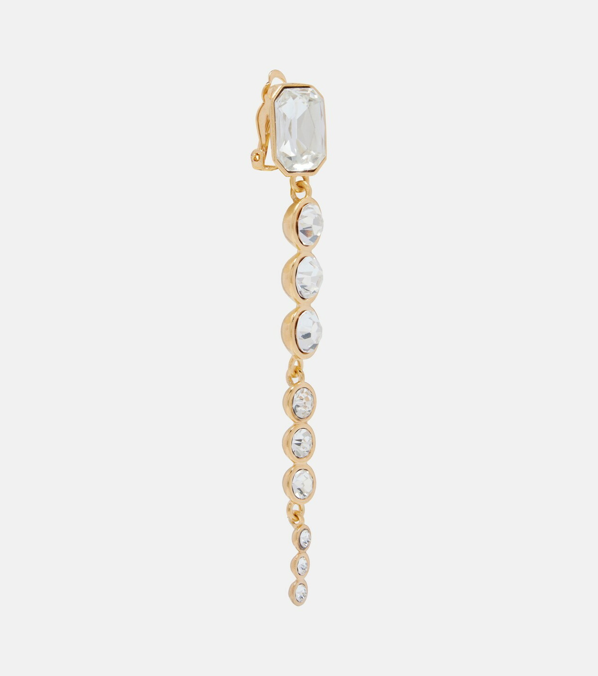 Oscar de la Renta Crystal-embellished clip-on earrings