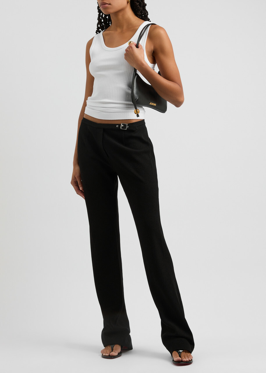 Paris Georgia Sleek Belted Slim-leg Trousers Black
