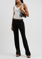 Paris Georgia Sleek Belted Slim-leg Trousers Black