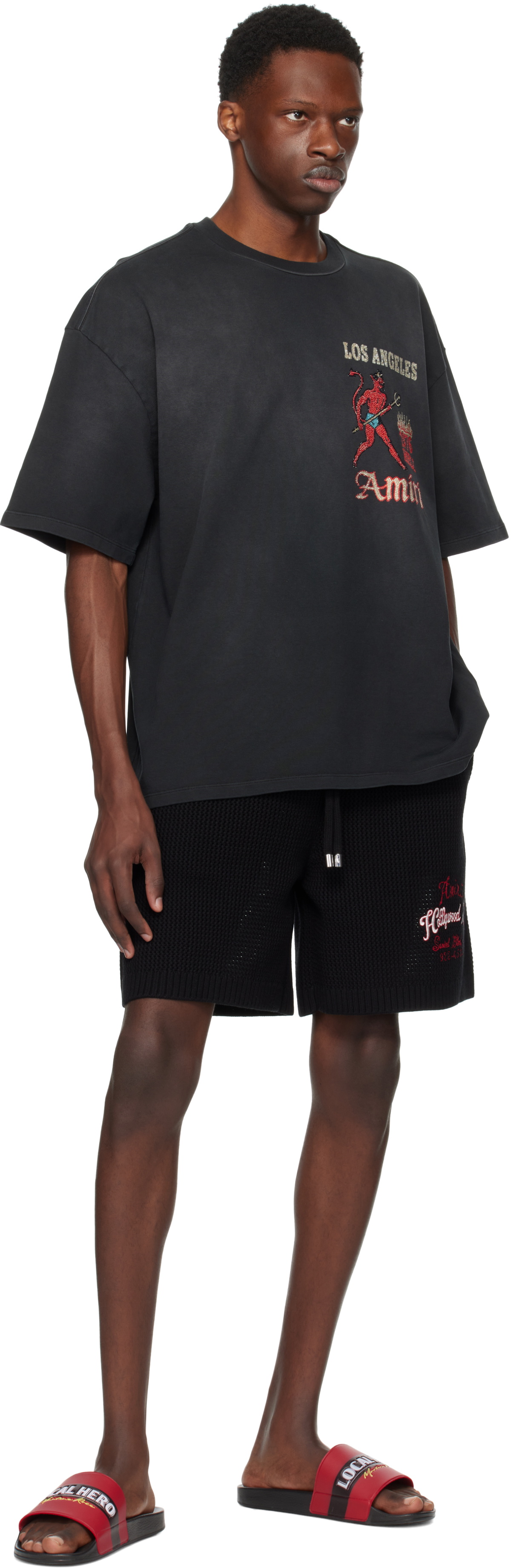 【関税込み】AMIRI ブラック Crystal Sinners Tシャツ AMIRI Black Crystal Sinners T-shirt Amiri