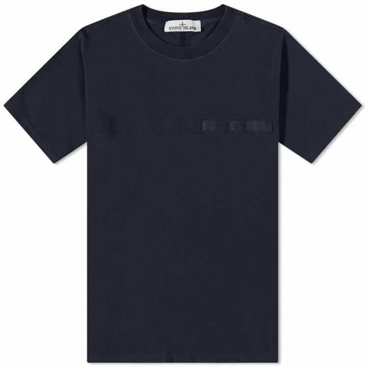 Photo: Stone Island Men's Taped Logo T-Shirt in Navy