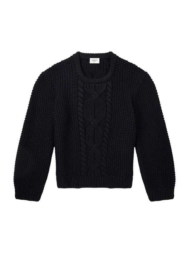 Photo: SAINT LAURENT - Knitted Wool Sweater - Black