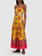 ZIMMERMANN - Ginger Floral Strapless Linen Midi Dress