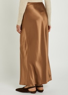 Joseph Isaak Silk Midi Slip Skirt Rust
