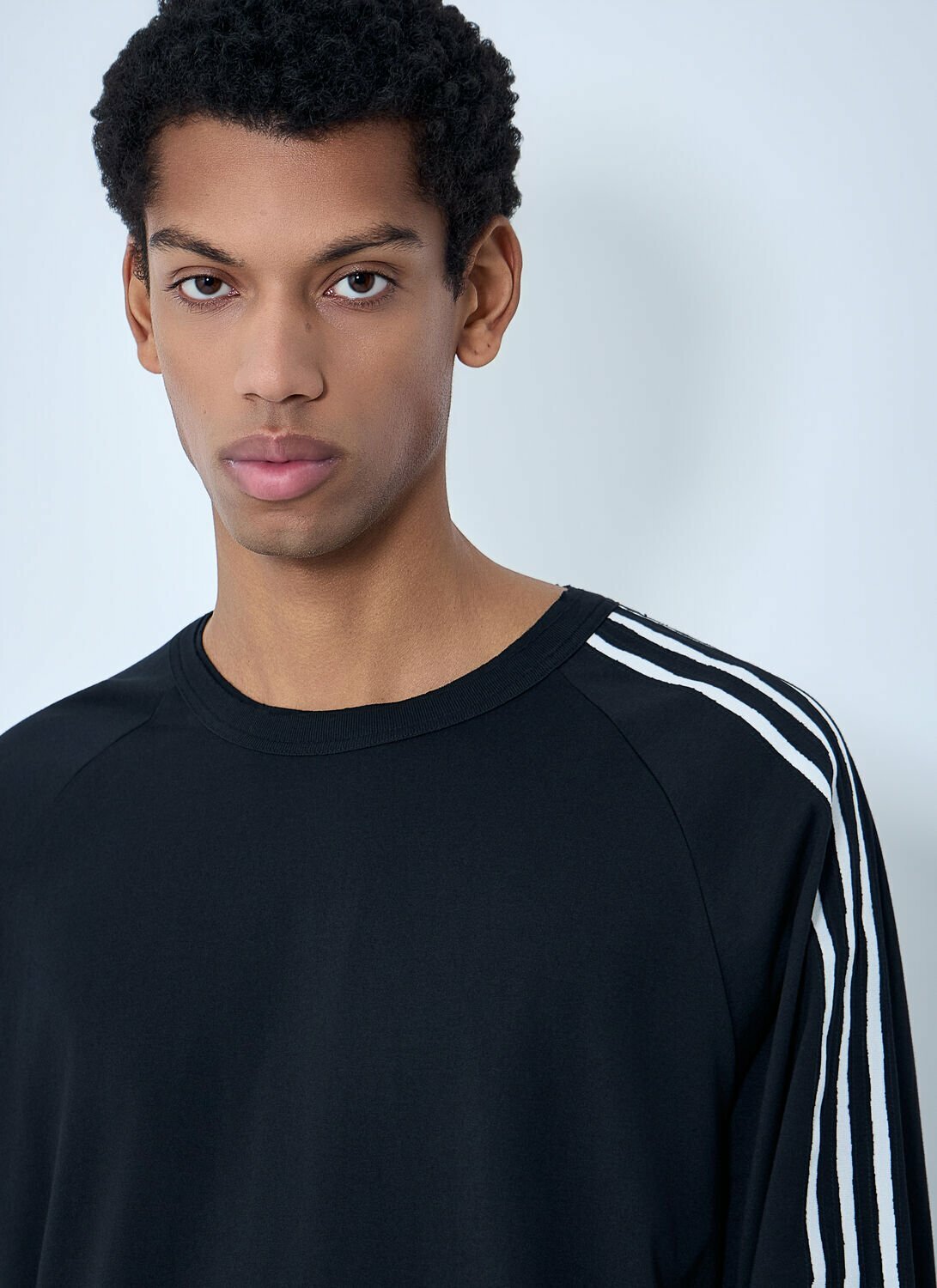 Y-3 Striped Shoulder Cotton T-Shirt
