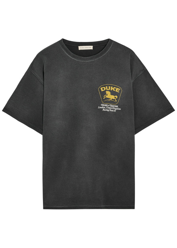 Photo: Duke And Dexter Sponsors Vintage Printed Cotton T-shirt Black And White