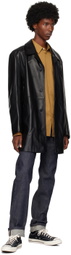 Calvin Klein Black Long Leather Jacket