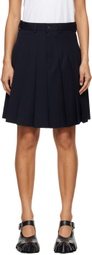 Comme des Garçons Girl Navy Wool Gabardine Miniskirt