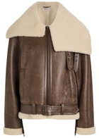 JW Anderson Shearling and Leather Jacket Brown